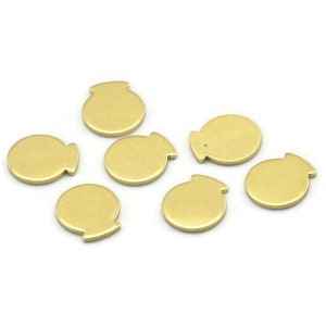 Brass Round Tag, 50 Raw Brass Round Stamping Blanks, Findings (10x9x0.80mm) M01594