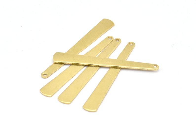 Brass Necklace Bar D583 43x6x3x0.80mm 24 Raw Brass Stamping Necklace Blanks With 1 Hole