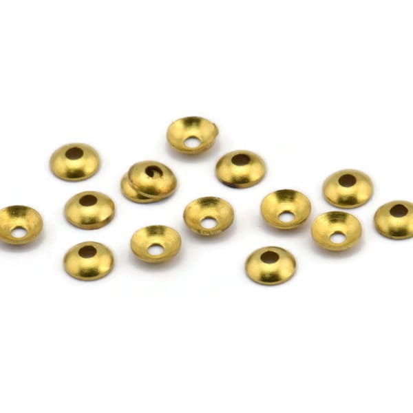 Brass Bead Cap, 100 Raw Brass Bead Caps (4mm) Brs 103 A0226