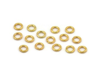 5mm Sprünge Ringe - 250 Gold Messing Sprünge Ringe (5x1mm) A0147