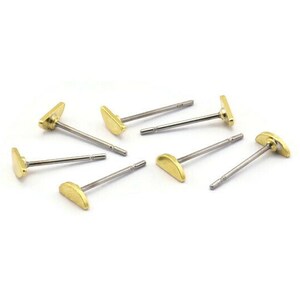 Semi Circle Earring, 12 Raw Brass Tiny Half Moon Blanks (6x2.5x0.70mm) M01414 A2416