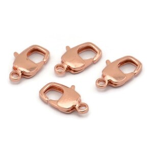 Rose Gold Parrot, 12 Rose Gold Tone Brass Lobster Claw Clasps (17x10mm) A1092