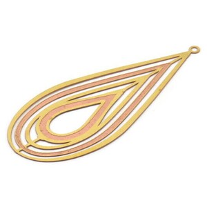 Brass Earring Charm ,10 Raw Brass Textured Drop Earring Charms With 1 Loop Pendants, Findings (60x26mm) E478