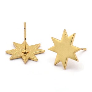 Gouden steroorbellen, 4 vergulde messing steroorknopjes (13 x 1,2 mm) N1538