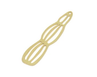 Brass Charm, Raw Brass Charms With 1 Hole, Pendant Charm, Earring Findings (46x11x0.60mm) SMP2632