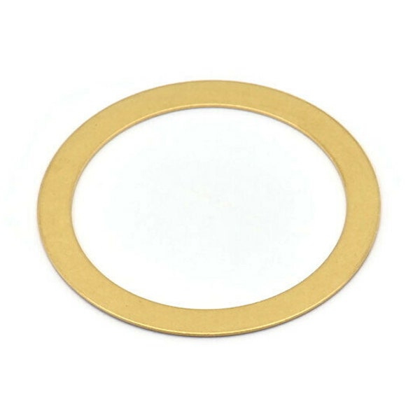 51mm Circle Blanks, 8 Raw Brass Circle Connector Blanks (51x0.70mm) D0516