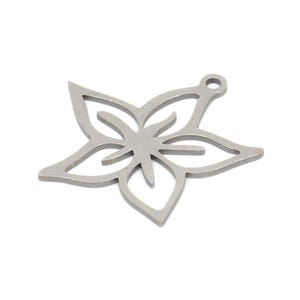 Steel Flower Charm, Stainless Steel Flower Charms With 1 Loop, Charm Earrings, Findings (21x22x0.80mm) SMP2043