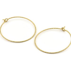 Brass Earring Wire, 20 Textured Raw Brass Earring Wires (30x0.70mm) D1628