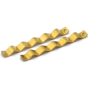 Brass Zig Zag Charm, 12 Raw Brass Zig Zag Shape Charms With 1 Hole, Pendants, Earrings (46x5x0.80mm) B0322