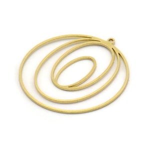Brass Round Charm, 2 Raw Brass Round Shaped Charm With 1 Loop, Charm Pendants (36x34x0.80mm) SMP0618