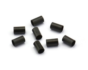 Black Round Tubes, 100 Oxidized Brass Tubes (3x5mm) Bs 1438 S105