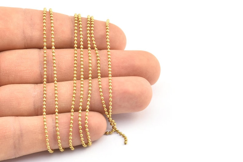 Brass Ball Chain Brs 3 Z019 1.5mm 90 M Raw Brass Ball Chain