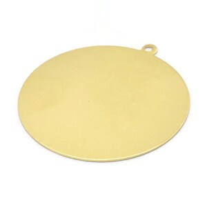 Brass Circle Charm, 4 Raw Brass Circle Charms With 1 Loop, Pendants, Earrings, Findings (41x38x0.6mm) M02036