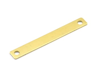 Personalized Brass Connector, 10 Raw Brass Stamping Connectors (54x7mm) B0182