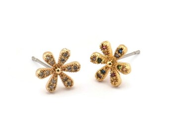 [GET ME BLING] 韓国☆Pure Flower Earrings Summer Long Flower Earrings Hand-made Pearl Beaded Korean