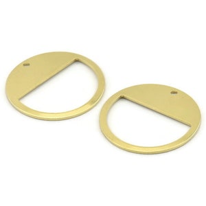 Brass Round Charm, 12 Raw Brass Round Charms With 1 Hole, Blanks (25x0.80mm) M415