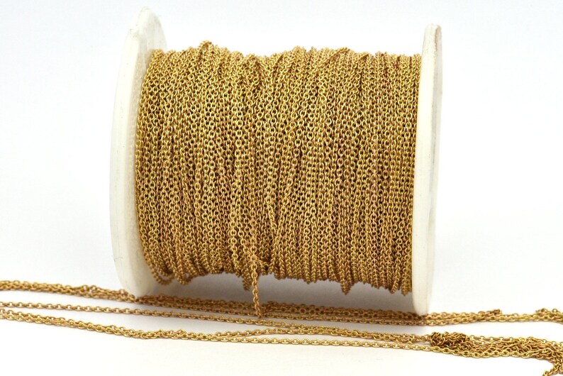 Raw Brass Chain Raw Brass Soldered Chain 1.7x1.3mm Etsy