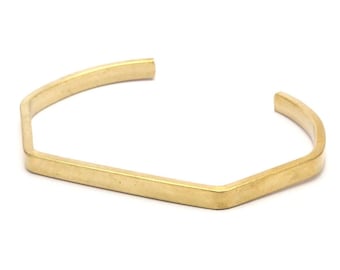 Brass Bracelet Blank, Raw Brass Cuff Bracelet Blank Bangle (4x2x62x45mm) BRC057