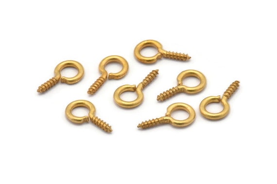 20-100pcs/lot Gold Stainless Steel Eye Pins Screw Hooks Eyepins