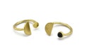 Brass Ring Settings, 10 Raw Brass Moon And Planet Ring With 1 Stone Setting - Pad Size 4mm N1064