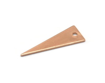 Tiny Necklace Triangle, 6 Rose Gold Plated Triangle Charms (28x10x0.80mm) A0793 Q0263