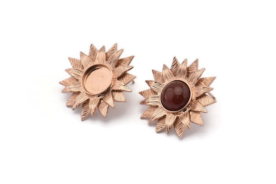 Rose gold on sale sunflower earrings