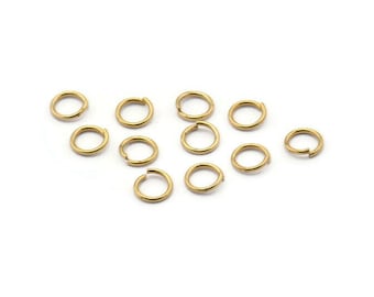 6mm Jump Rings - 250 Raw Brass Jump Rings (6x0.80mm) A0855