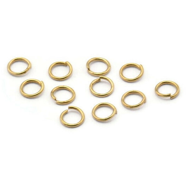 6mm Jump Rings - 250 Raw Brass Jump Rings (6x0.80mm) A0855