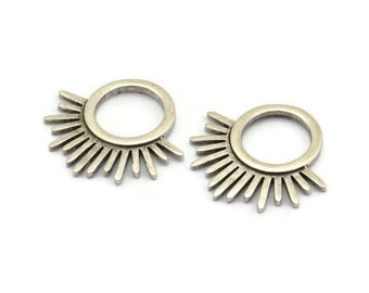 Xanadu Designs Sun Charms – 13mm Antiqued Silver Plated – 10, 20, Or 50 Pieces