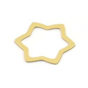 Brass Star Charm, 8 Raw Brass Star Shaped Charms, Charm Pendants, Connectors (20x17x0.60mm) SMP0858