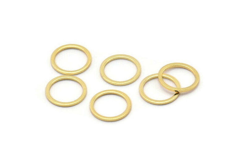b0119 Q035 Gold Circle Rings Charms 12 Gold Plated Brass Round Rings 12mm