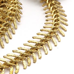 Fish Bone Chain, 2 M Raw Brass Fish Bone Chain, (11mm ) Bs 1055