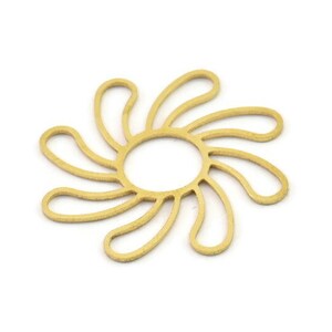 Brass Sun Charm, Raw Brass Sun Charms, Brass Earring Charms, Brass Charms for Jewelry Making (35x0.80mm) SMP1361