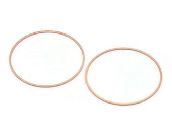 Rose Gold Rings, 8 Brass Rose Gold Circle Connectors (40mm) Bs-1110 Q0040