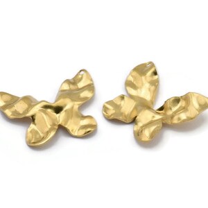 Ciondolo a forma di farfalla in ottone, 12 ciondoli a forma di farfalla in ottone grezzo con 1 foro, orecchini, accessori (25x20x0,60 mm) D0731