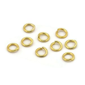 Gold Jump Ring, 150 Gold Tone Brass Jump Rings (6x1mm) A1019