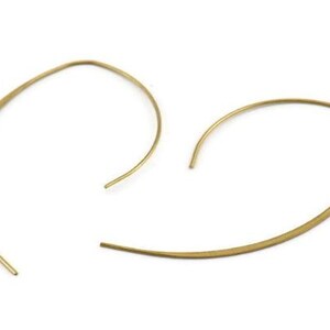 Brass Earring Wire, 24 Raw Brass Earring Wires (60x0.70mm) D1709