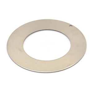 Steel Round Charm, 2 Stainless Steel Round Charms With 1 Hole (50x0.70mm) M02671