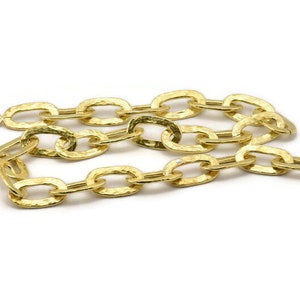 Brass Necklace Chain, Raw Brass Rope Chain Necklace, Chain Choker Necklace (45cm - 17.7 inc) 25x14mm N1848