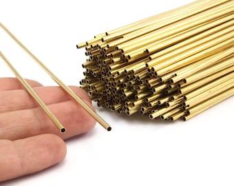 2,5 mm mässings-Himmeli-rör, 24 råa mässings-Himmeli-rörpärlor att göra-det-själv, för luftväxter, geometriska former - anpassa storlek - 2,5 mm