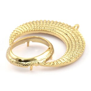 Gold Crescent Pendant, 1 Gold Plated Brass Crescent Pendants With 1 Loop and 15.5x20mm Pad Setting (43x34x2.8mm) BS 1885 Q0414