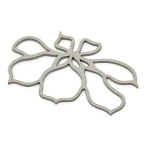 Steel Flower Charm, Stainless Steel Flower Charms, Earring Charms, Findings (22x36x0.80mm) SMP2639