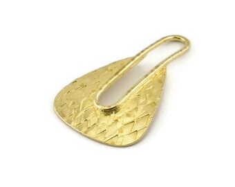 Ciondolo in ottone grezzo, ciondoli in ottone grezzo testurizzato, orecchini (46x29x1 mm) N1106