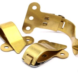 Brass Bag Clip, 4 Raw Brass Grommet (41x30mm) D0495--c072