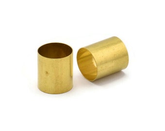 Brass Tube Beads - 10 Raw Brass Tubes (18x18mm) Bs 1491