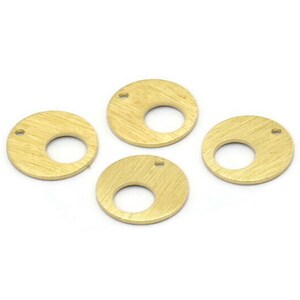 Brass Round Charm, 24 Textured Raw Brass Round Charms With 1 Hole (13x0.80mm) M02160