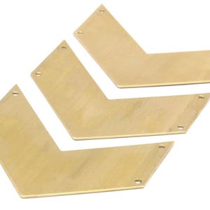 Brass Charm, Raw Brass Chevron Charms, Findings (60x25x0.80mm) A0835--n0649