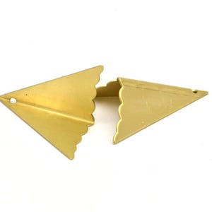 Brass Kite Charm, 6 Raw Brass Geometric Triangles (31mm) U011