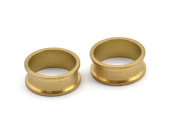 Brass Channel Ring - 10 Raw Brass Channel Ring Settings (17mm) N0477