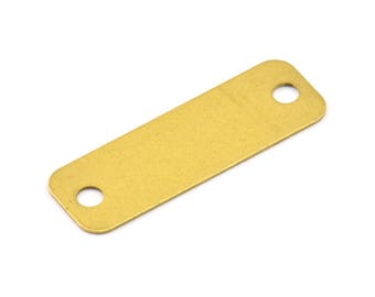 Huge Rectangle Connector, 50 Raw Brass Rectangle Stamping Blank Geometric Findings With 2 Holes (30x10x0.80mm) Brs 716 A0342